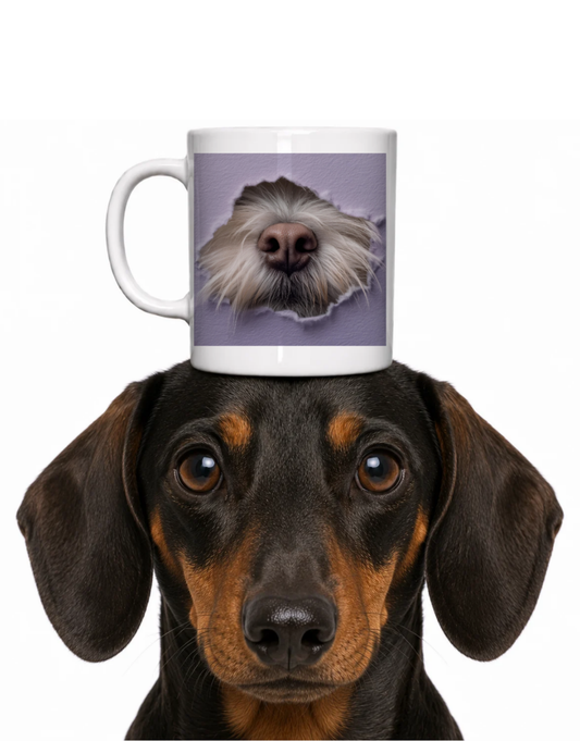 PEEKING YORKSHIRE TERRIER COFFEE MUG