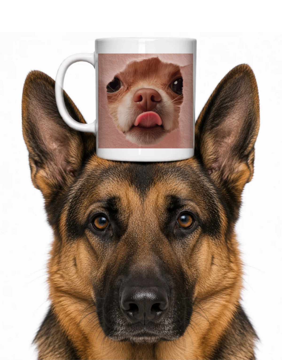 PEEKING CHIHUAHUA COFFEE MUG