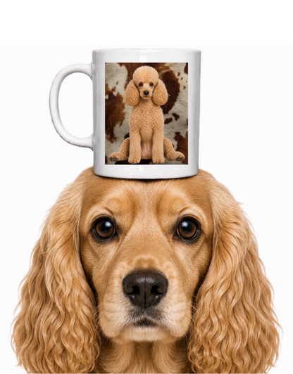 POODLE COW HIDE COFFEE MUG