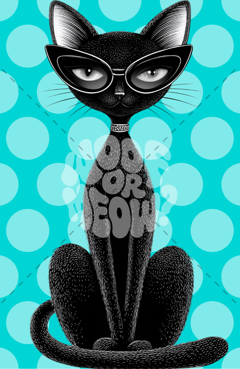 RETRO BLACK KITTY COFFEE MUG