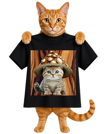 MUSHROOM HAT CAT-WOMENS T-SHIRT