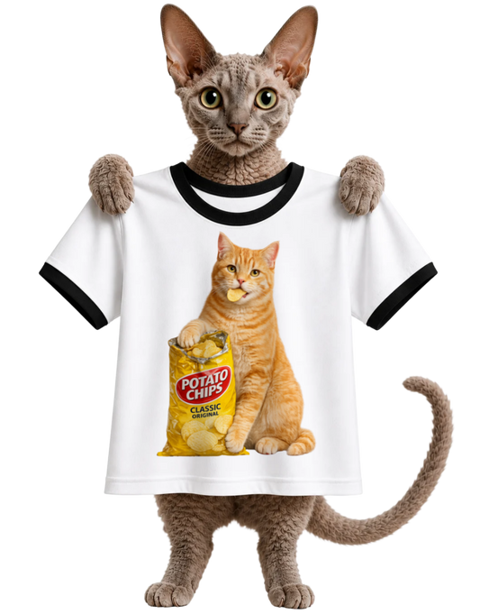 POTATO CHIP SNACK CAT-RINGER T-SHIRT