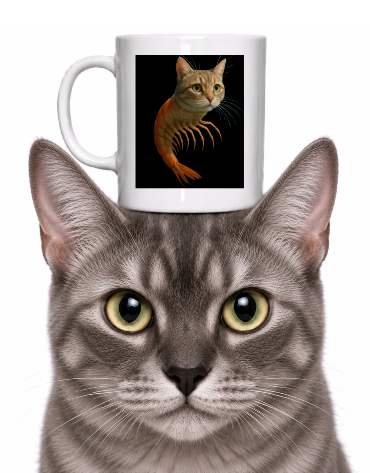 SHRIMPY KITTY COFFEE MUG
