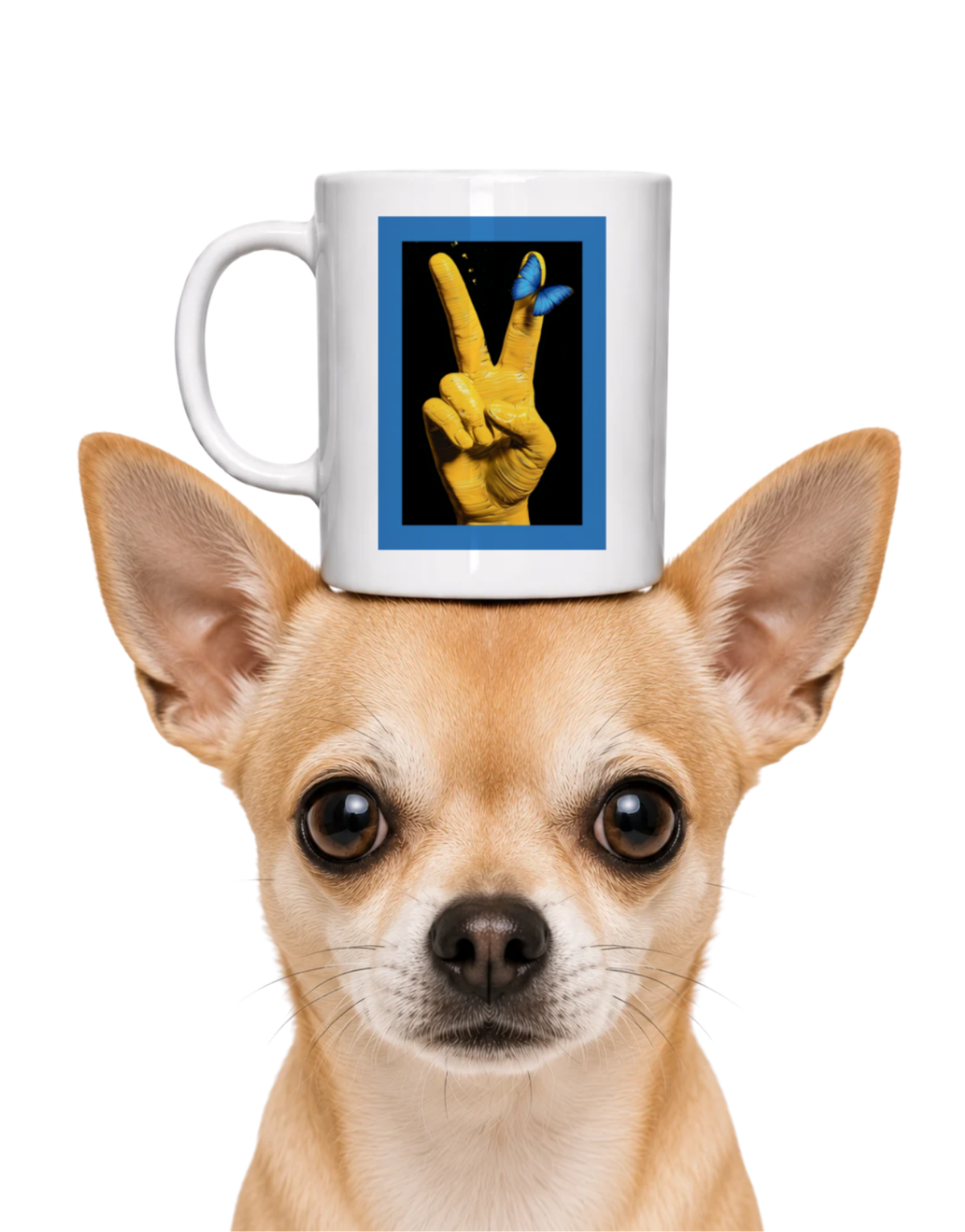 SURREALISTIC PEACE SIGN COFFEE MUG