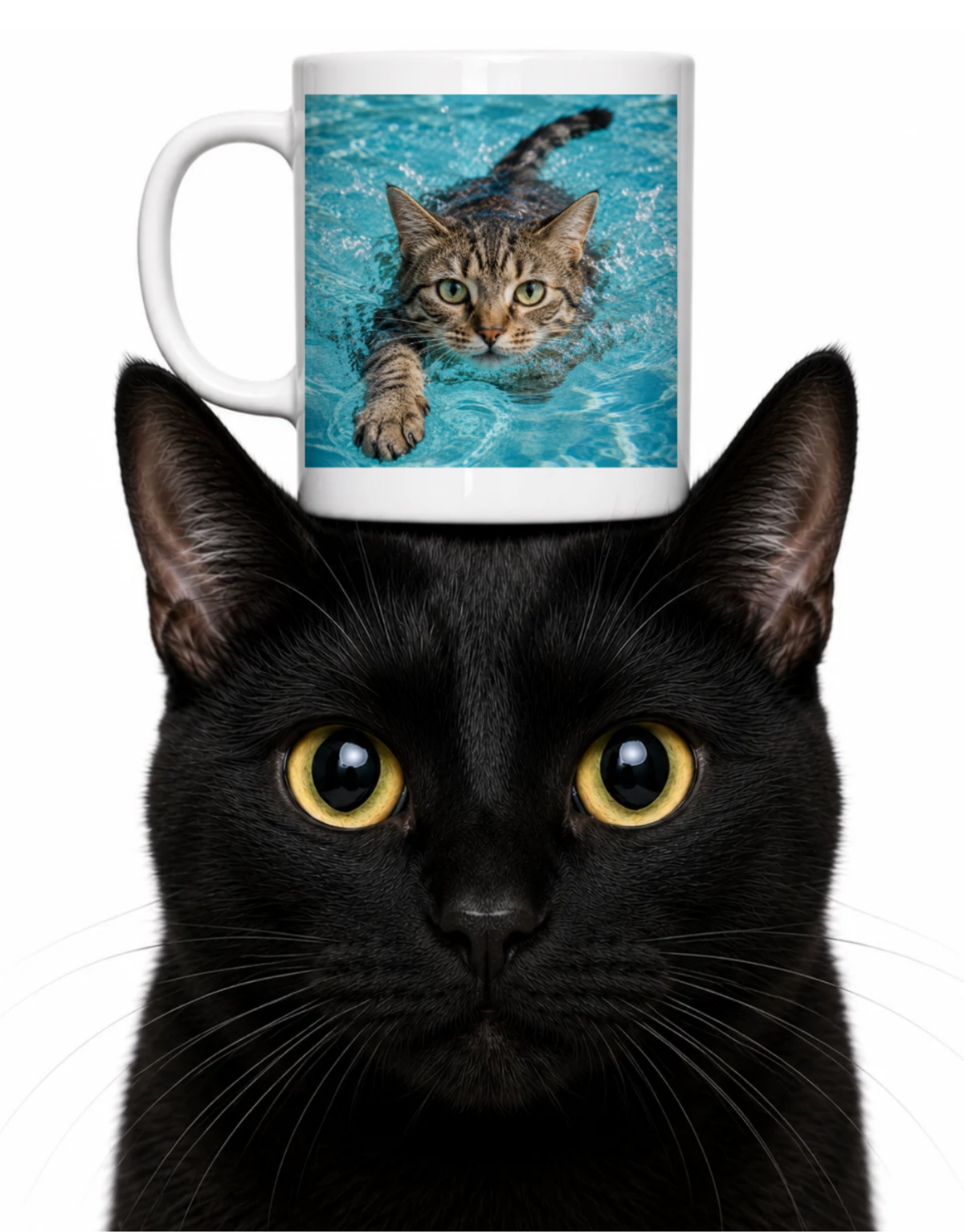 SWIMMING CAT COFFEE MUG