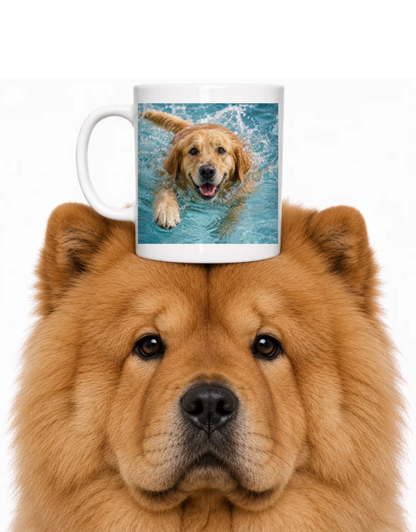 SWIMMING DOG COFFEE MUG