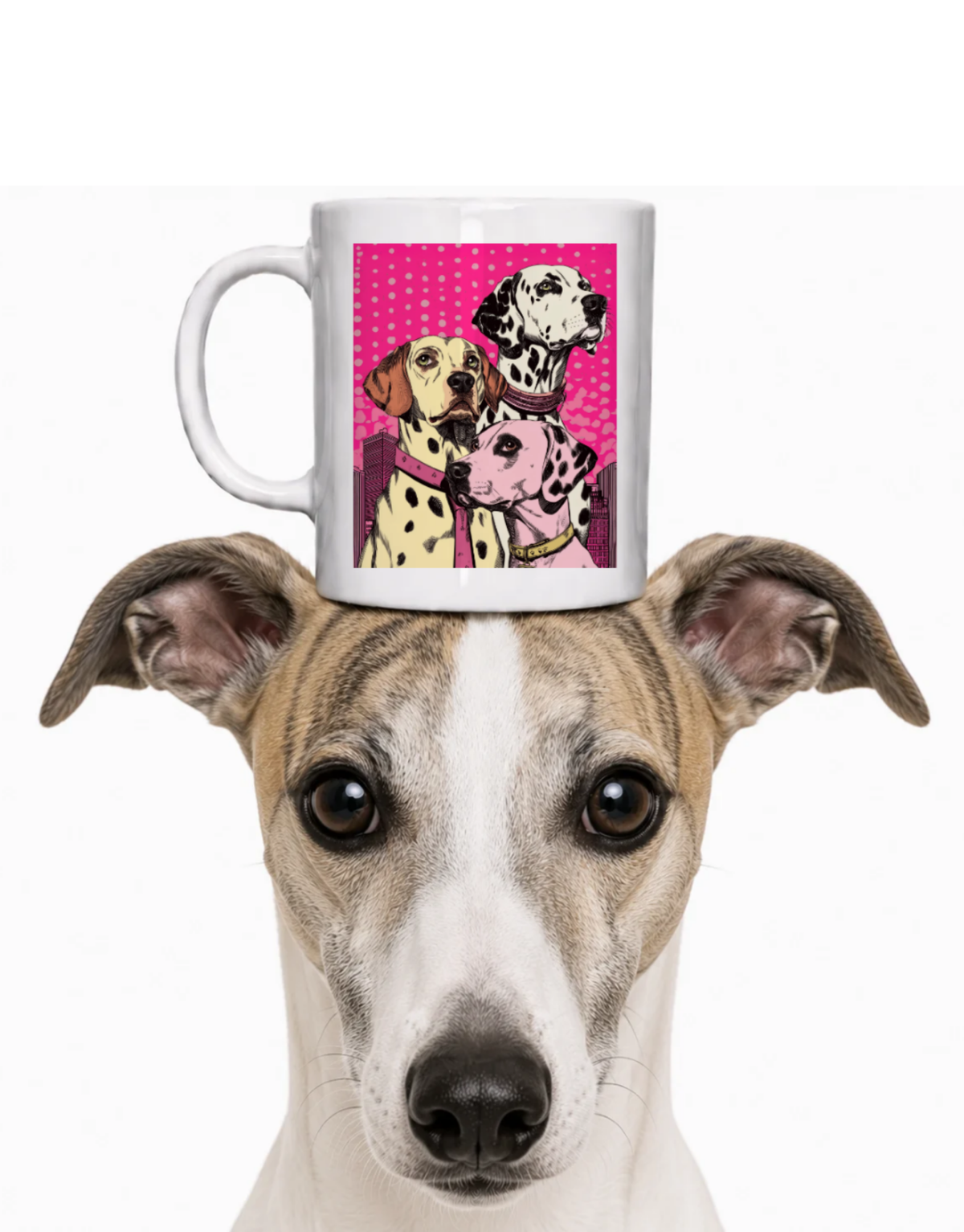 POP ART PINKY DALMATION COFFEE MUG