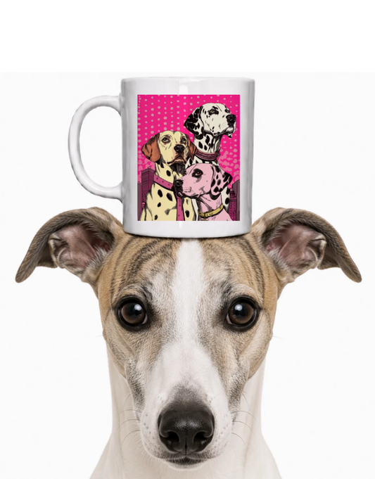 POP ART PINKY DALMATION COFFEE MUG