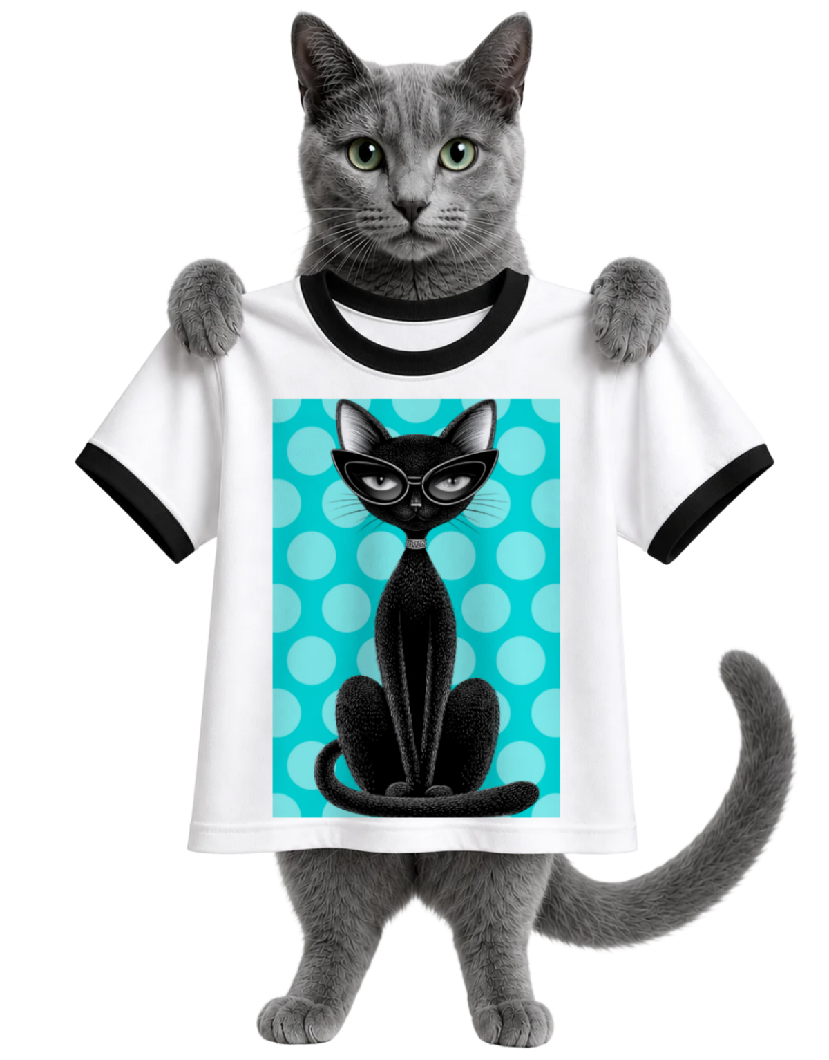 RETRO CAT-RINGER T-SHIRT
