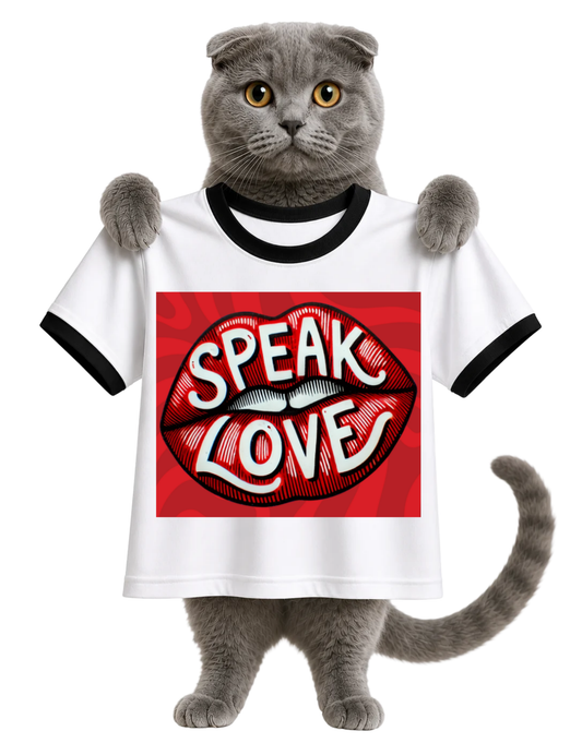 SPEAK LOVE-RINGER T-SHIRT