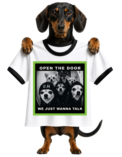 THEY JUST WANT TO TALK-RINGER T-SHIRT