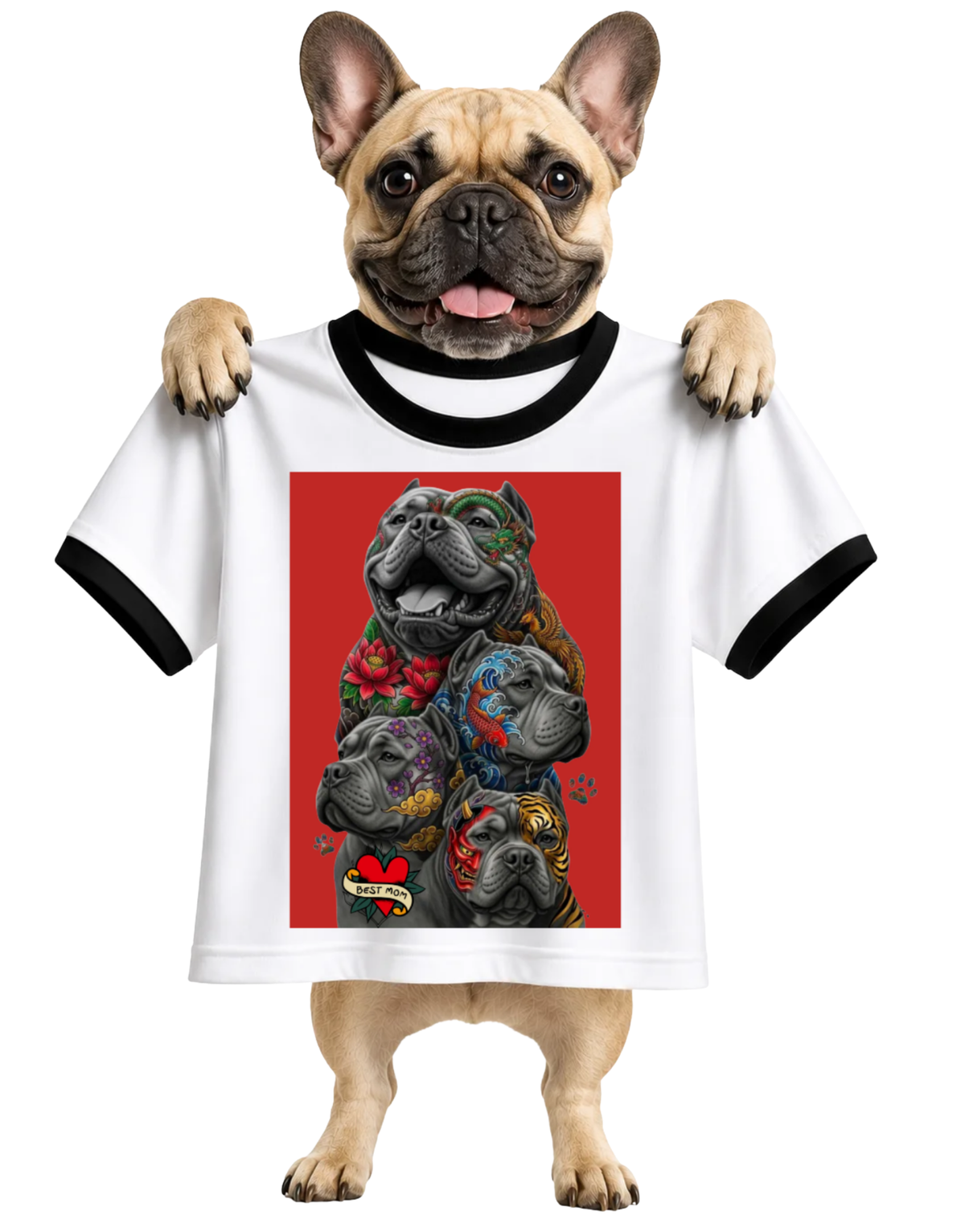 TATTOO INSPIRED PIT BULLS-RINGER T-SHIRT