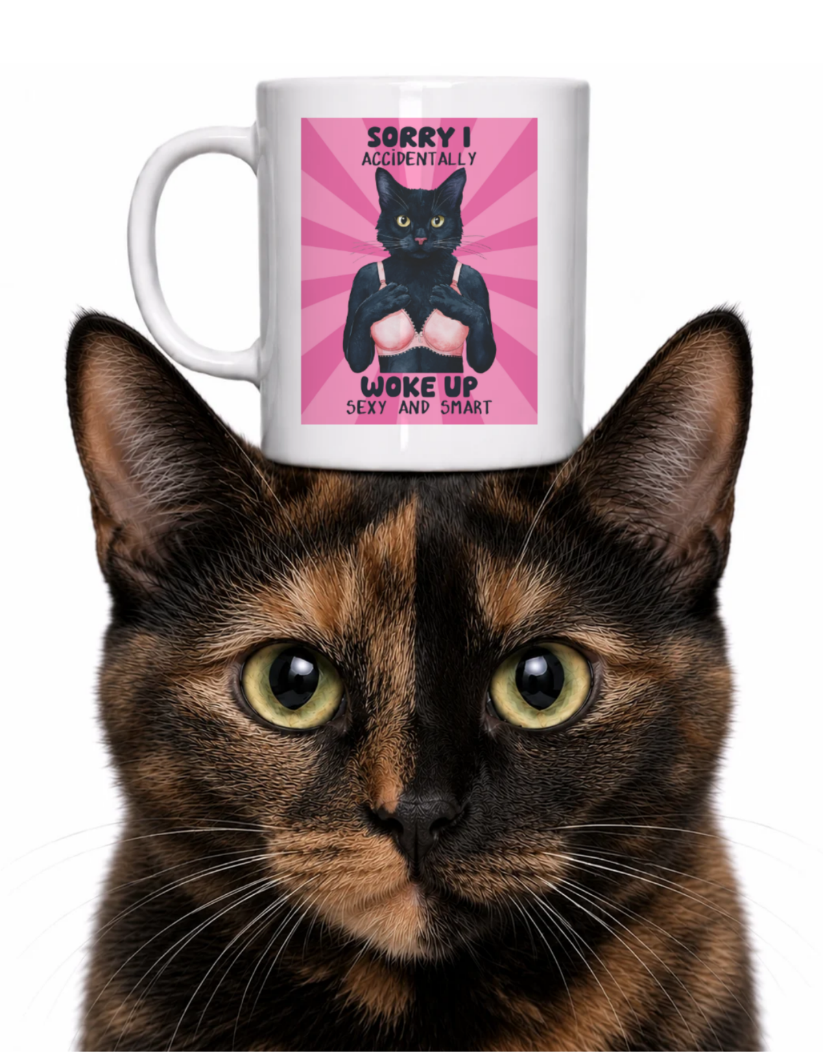 WOKE UP SEXY CAT COFFEE MUG