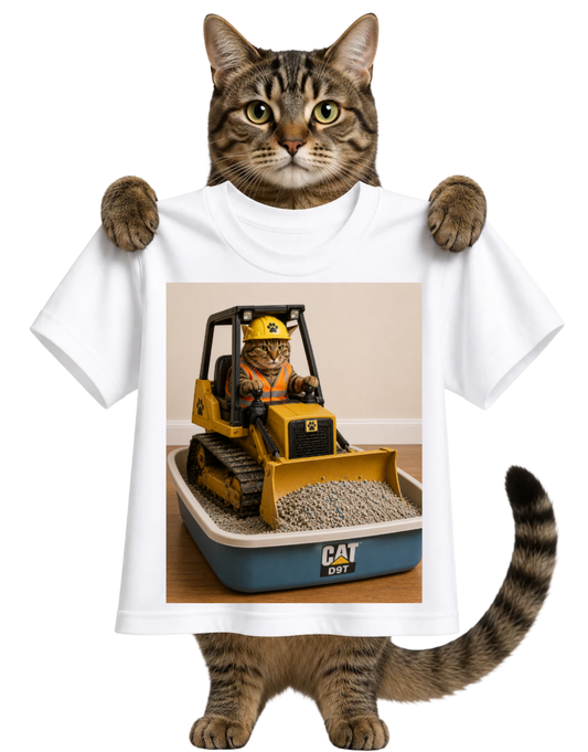 CAT PLOWING LITTER BOX-UNISEX T-SHIRT